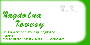 magdolna kovesy business card