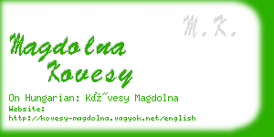 magdolna kovesy business card